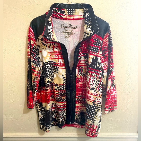 Onque Casuals Jackets Coats Womens Xl Long Sleeve Jacket Red